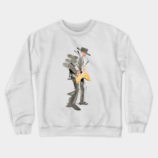 Saxophonist Musician Watercolor Drawing Crewneck Sweatshirt